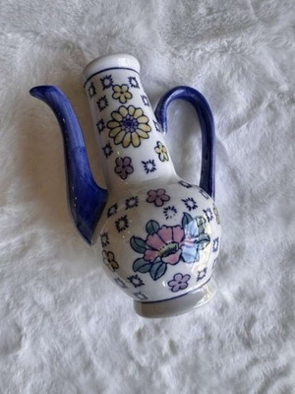 Hand Painted Polish Style Pitcher Unbranded Decor Ceramic Cottage